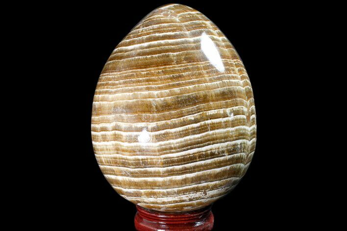 Polished, Banded Aragonite Egg - Morocco #161248